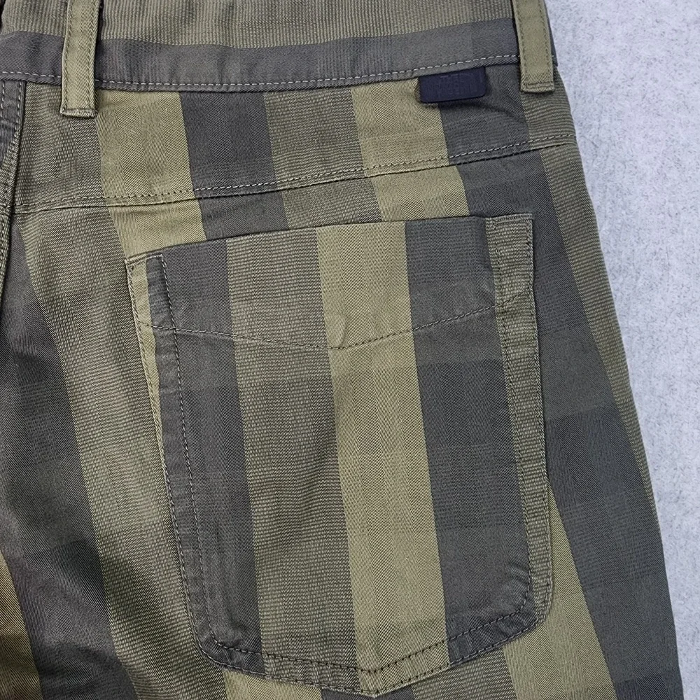 The‎ North Face Narrows Shorts Men 34x10 Green Striped Outdoor Hiking Gorpcore